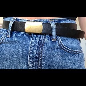 Madewill adjustable black belt w/ rustic gold